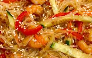 «Стеклянная» лапша фунчоза с морепродуктами
