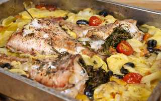 Легкий и вкусный ужин на скорую руку из морского окуня в духовке