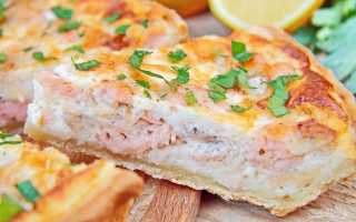 Вкусный киш с лососем