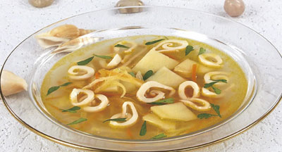 постный суп с кальмаром