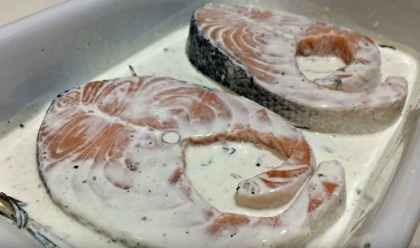 горбуша в сливках