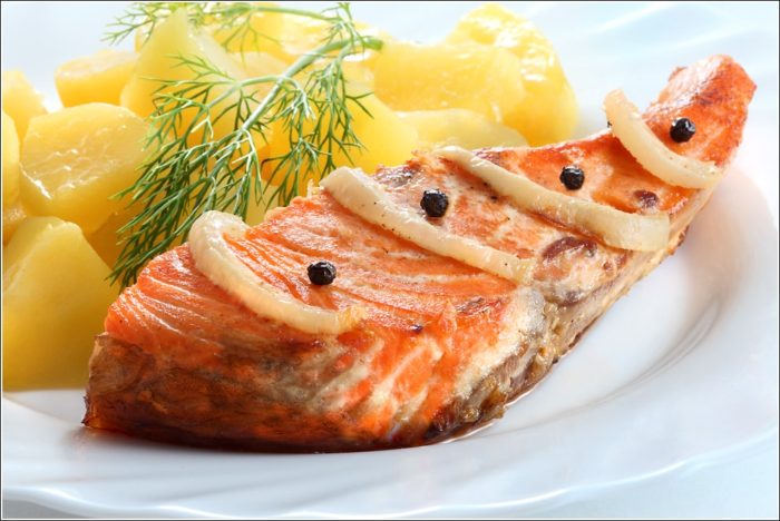 Семга с картофелем