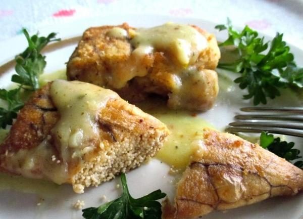 Жаренная икра камбалы