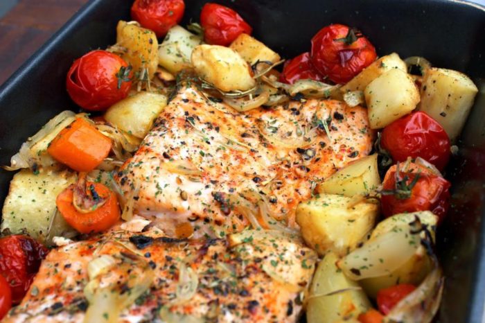 семга запеченная в духовке с овощами