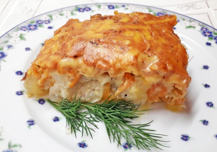 запеканка под сырным соусом