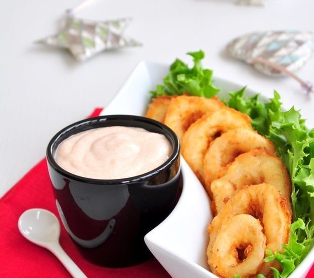 плотный икорный соус к кальмару 