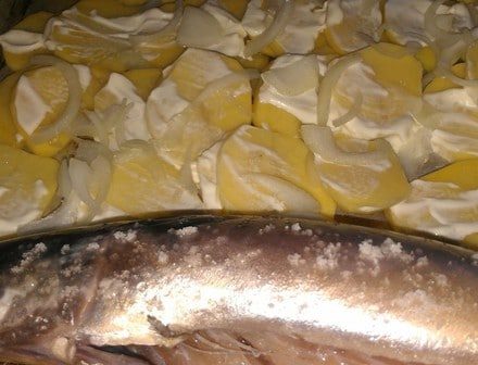 скумбрия с картофелем в духовке