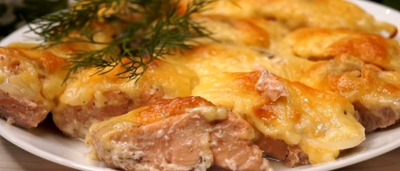 блюдо из трески под сыром