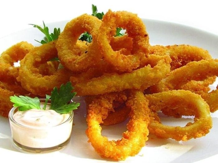 Кольца кальмара в кляре
