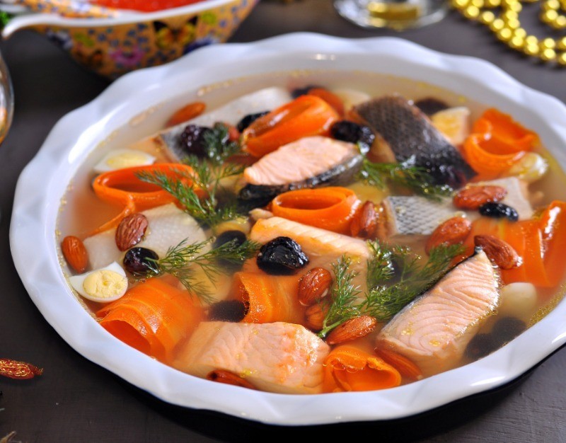 заливное из красной рыбы