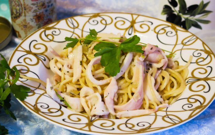 Постный вариант с кальмаром 