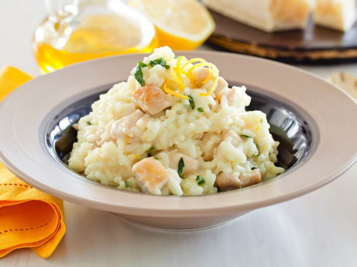 ризотто с лимоном и креветками 
