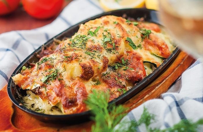 судак с овощами и картошкой 
