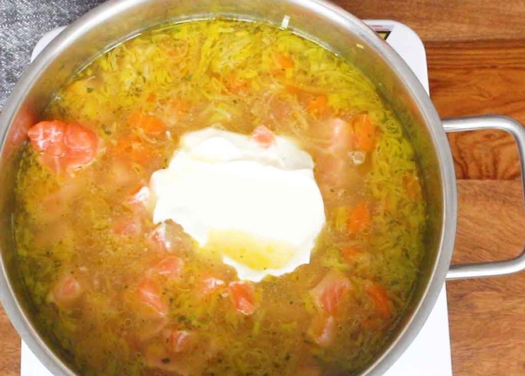 добавляем сливки