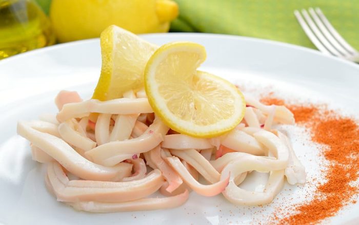 кальмар с лимоном 