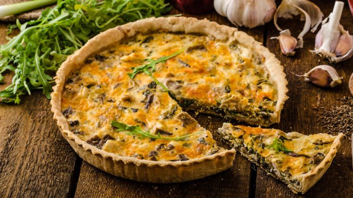 киш с сыром и грибами 