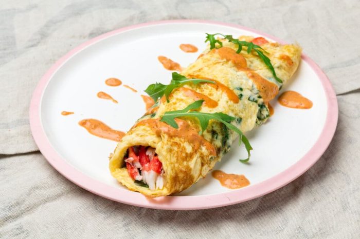 омлет с крабовым мясом 