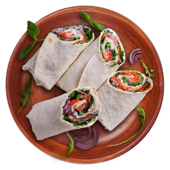 лаваш с рыбой и крабовыми палочками 