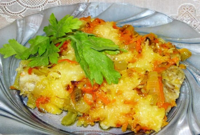минтай под сырной шубой