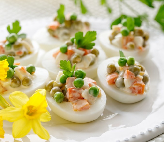 яйца с горошком