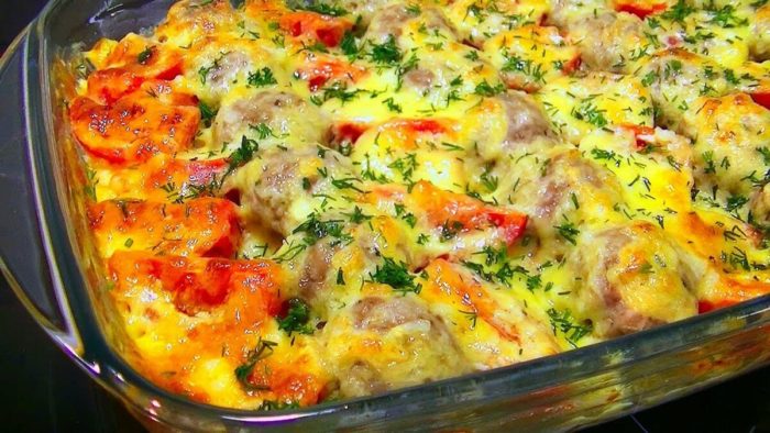 минтай в омлете с грибами 