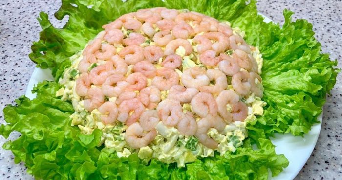 салат с креветками