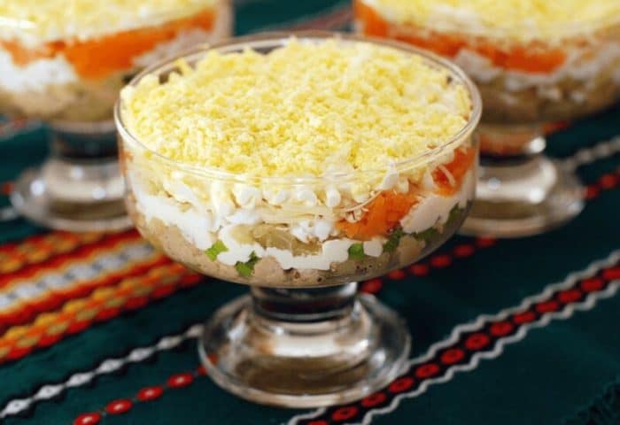 салат с печенью трески