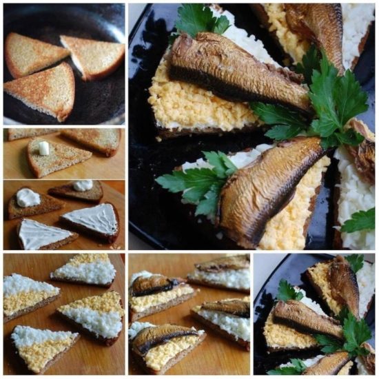 шпроты на бутербродах