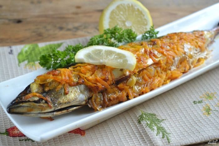 скумбрия в фольге с морковью 