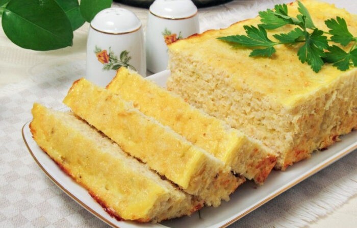 порционная нарезка рыбного суфле 