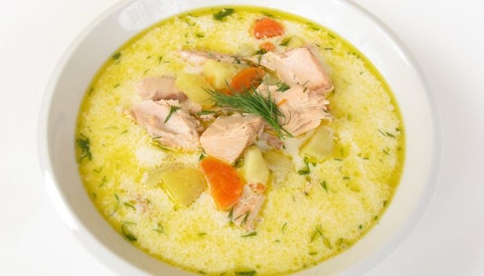 рыбный суп с сыром 