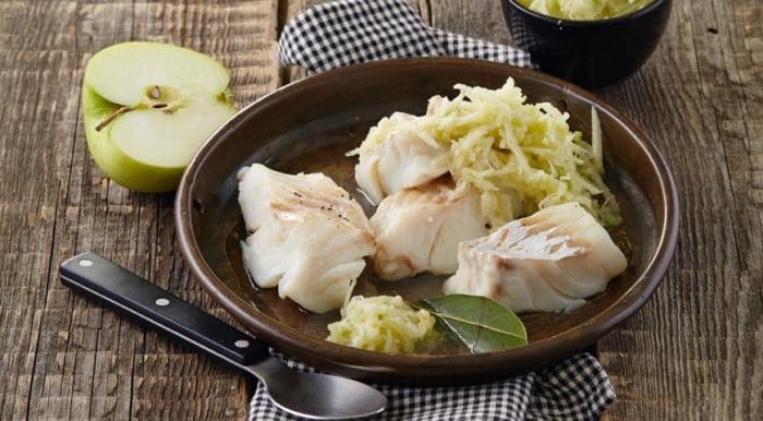 треска отварная с гарниром