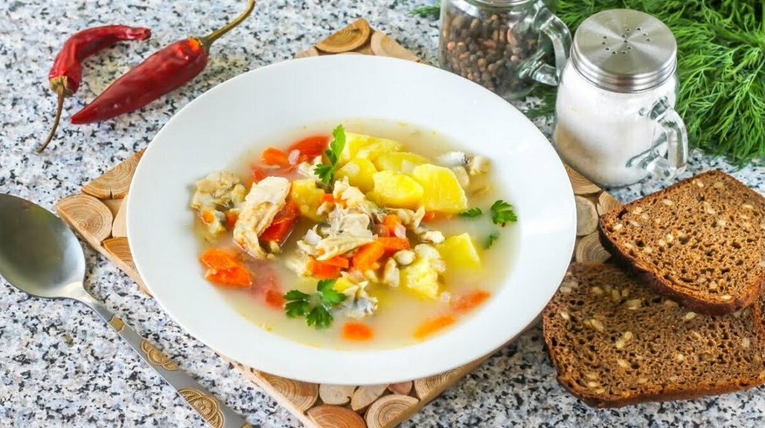 сытная уха с крупой 