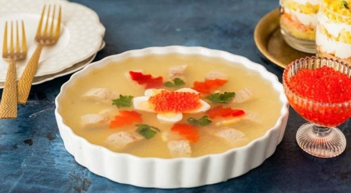 заливное из судака с икрой