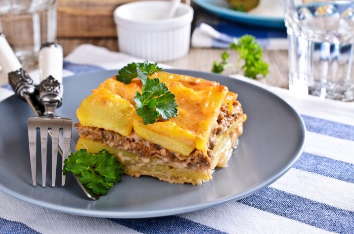 Запеканка с картофельным пюре