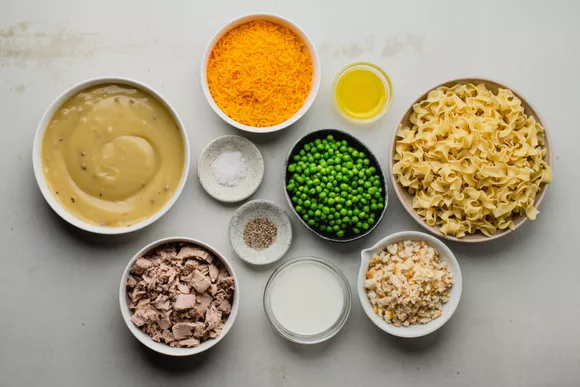 ингредиенты для запеканки с тунцом