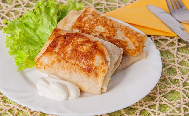 Блины, фаршированные в духовке