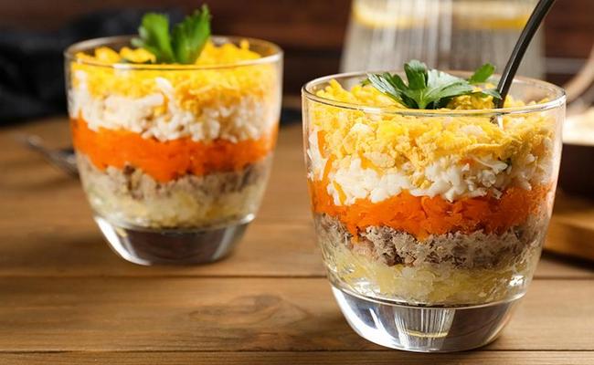 Салат мимоза с треской