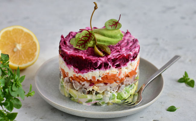 Селёдка под шубой – диетический рецепт на 127 ккал