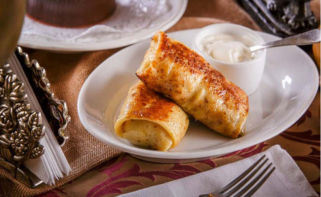 блины с творогом фаршированные